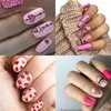 День Святого Валентина Пластин ногтевые плиты розовая цветочная лавша для ногтя на плите нержавеющая сталь дизайн ногтей инструменты трафарет для ногтей