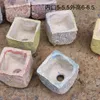 Vases Colorful Red Small Square Thumb Stoare Control Handmade Breathable Jingdezhen Succulent Flower Pot