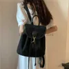 Backpack Suede Women's Bag 2023 Trend Designer Text Bag Youth Girl Bag Brown Blackstylishhandbagsstore