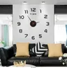 Horloges murales Design moderne grande Horloge 3D bricolage Quartz montres de mode acrylique miroir autocollants salon décor à la maison Horloge 231030