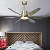 Ceiling Fans American Fan Lamp LED Modern Simple Living Room Dining Light Remote Control Six Leaf 54 Inch Electric