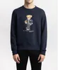 USA: s storlek tryckt björn t-shirt Men'slong Sleeve Pullover Designer Tjocka bomullsspårsdräkter Designer Sweatshirt