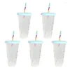 Bicchieri da 700 ml Riutilizzabili Cambia colore Flash Tazze di caffè lucide Bicchiere di plastica con coperchio Tazza Logo Tazza per negozio