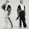 Autres articles de sport Combinaison de ski d'hiver Femmes Salopette Veste de snowboard en plein air Hommes Épaissi Ensemble de ski chaud Coupe-vent Pantalon de neige imperméable 231030