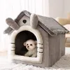 Zwinger Stifte Weiches Katzenbett Tiefschlafhaus Hund Katze Winterhaus Abnehmbares Kissen Geschlossenes Haustierzelt für Kätzchen Welpen Cama Gato Supplies 231030