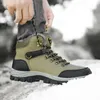 Stivali invernali da uomo scarponi da trekking impermeabili stivali da neve alla caviglia da uomo sneakers outdoor antiscivolo alte scarpe in pelle calda peluche stivali da uomo 231030