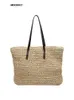 Sacs à provisions Design de luxe paille tissé fourre-tout sacs été décontracté grande capacité sacs à main mode plage femmes épaule Simple Style Shopping 231030