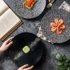 Plates Black Ceramic European-style Western Plate Simple Round Steak Matte Restaurant Main Meal Tableware