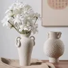 Vases Ceramic White Vase Hydroponic Dry Flower Device Simple El Porch Decoration Creative Soft