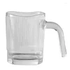 Verres à vin 380 ml tasse Niche Ins tasses d'eau en verre avec poignée motif Vertical tasse à café fille petit déjeuner lait Restaurant jus Tazas