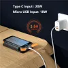 Powerbank solare pieghevole portatile da 43800 mAh per iPhone 14 Samsung Huawei PD Powerbank a ricarica rapida da 20 W Cavo integrato Poverbank