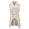 Gilet da uomo Canotta gotica di Halloween Natale da uomo Canotta a coda di rondine Jacquard Broccato Doppio petto Vestire abiti Gilet Cappotto