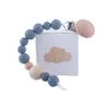 Pacifier Holders Clips Baby Silica Gel Soother Holder Pärled Clip Chain Dummy Strap Dusch Gift Diy 8 Färger för att välja Drop Delivery Dheln