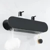 Bathroom Shelves Design Bathroom Shelf Organizer Black Aluminum Shower Caddy With Hook Wc Accessories On Wall Decoration Kitchen Storage Rack 231030