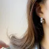 Boucles d'oreilles créoles carrées en treillis pour femmes, bijoux de tempérament, à la mode, automne-hiver, 2023