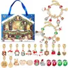 Set di scatole cieche per calendario dell'Avvento con conto alla rovescia di 24 giorni Set di braccialetti con ciondoli natalizi Ornamenti creativi per regali di Natale per bambini fai-da-te