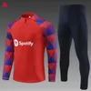 Sleeve 23 24 Gavi Barca Futbol Ceket Trailtsuits S Uzun Futbol Formaları Erkek Üniformaları Lewandowski Setleri Kapşonlu Sweatshirt Eğitim Gömlekleri 2023 2024