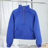 Kadın Hoodies Lululemens Bayanlar Sweatshirts Tasarımcı Tüplü Kadın Ceket Yarım Zip Yoga Giysileri Kalın Uzun Kollu Polar Jumper 9 777X