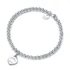 Damen Luxus Armbänder Tiff Armreif Liebe herzförmige Emaille Anhänger Handkette weiblich Tiffanjewelry S925 Silber Freundin Handketten Damen 02