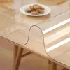 Tapete de pano de mesa retangular de pvc, tapete de vidro macio de silicone, à prova d'água, capa transparente para casa, cozinha, sala de jantar, mm