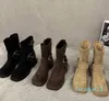 Gęste obcasy kowbojskie kowbojki kobiety wczesna jesienna nowa nowa średnia rękaw Martin Boots Sweet Cool Short Boots Knight