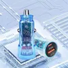 Transparent 48W Fast Car Charger 2 USB -portar QC 3.0 PD 30W Snabb laddare Typ C Dual Port Cigarettändare Adapter för iPhone 15 Pro Max iPhone 14 13 Galaxy S23/22 iPad Pro