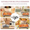 Dinnerware Sets Plate Buffet Stainless Steel Tray Rectangular Metal Serving Simple Classic Holder Grill Pan Lid Flat Rack Pans