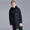 Herren Wollmischungen S-6XL Herbst und Winter Wollmantel mit Kuhhornschnalle, verdickter Kaschmirwollmantel für Herren, langer koreanischer Windjacke NZ163 231030