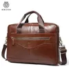 Briefcases SCHLATUM Genuine Leather Briefcases Hard For Men Luxury Handbags Laptop Briefcase Bags 15.6 Inch Office Bussiness Computer Bag 231030