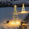 Decorazioni natalizie Decorazione per albero di Natale a LED solare impermeabile esterna Luci a corda alimentate ad energia solare Anno ornamento Decorazione del giardino 231027