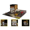 Architectuur DIY Huis G Fans Modellen Auto Parkeerplaats Reparatie Tool Set Model 1 64 Scène met Garage Lift Gereedschap Miniaturen 231030