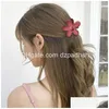 Hårtillbehör Autumn Small Flower Shaped Clips for Women Plastic Hairpins Kids Frosted Crab Claw Clip Barrette Drop Delivery Prod DH3PW