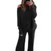 Frauen Zwei Stück Hosen Freizeit Tragen Elegante Sets 2023 Herbst Knited 2 Frauen Outfit Y2K Kleidung Langarm Tops hohe Taille