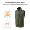 Jaktjackor Intelligent Electric Heat Vest Men's Winter Stand Collar USB Konstant varm ärmlösa kvinnor Softshell Colete Tatico