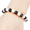 Bracelets de charme 8mm Howlite blanche avec bracelet en pierre impériale noire Bracelet Europe Amérique Trendy Femmes Hommes Amant