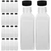 Water Bottles 25 Pcs Juice Bottle Empty Plastic Fridge Containers Flat Milk Caps Beverage Drinking Transparent Straws