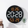 Relojes de pared Reloj LED con control remoto Atenuación automática 10 niveles de brillo Alarma digital para la oficina de la granja en casa