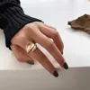 Gold Matte Open Ring for Women's Fashion Simple and Magnificent Personalized Design Sense Index Finger Neutral Adjustable