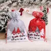 Decorazioni natalizie Anno 2024 Sacco di Babbo Natale Regali di Natale per bambini Borsa portaoggetti per caramelle Decorazione Calza Navidad 2023