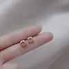 Stud Earrings Cute Gold Color Bling Rosered Zircon Cherry For Women Fashion Jewelry Accessories