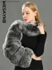 FURE Damskie FUAX FURE WESAYNB Hurtowe ubrania zimowe 2022 Fashion Faux Fur Pleats Kobiety jeden rękaw Top Top Grey Brown Fur Kurtki dla kobiet T231030