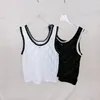 2023 - Runway Spring Damenpullover Marke Gleicher Stil T-Shirt ärmellos Schwarz Weiß Pullover Modekleidung Hohe Qualität Damen xue