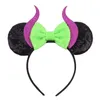 Hair Accessories Girl Headband Halloween Mouse Ears For Girls Sequins Bow Hairband Kids/Adult Festival Party DIY