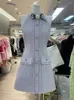 Casual Kleider Koreanische Süße Kleine Duft Tweed Für Frauen 2023 Mode Französisch Luxus Diamanten Sommer Kleid Sexy Party