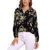 Women's Blouses Gold Butterfly Blouse Women Gears Print Korean Fashion Loose Long-Sleeve Trendy Shirts Pattern Tops Large Size