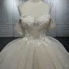 Beige Shiny Quinceanera Dress Off Shoulder Appliques Floral Lace Beading Ball Gown Corset Sweet 16 Vestidos De 15 Anos