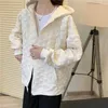 Felpe con cappuccio da donna Harajuku Zip Up Cappotti rosa Donna Jacquard coreano Manica lunga Felpe con cappuccio oversize Felpa con cappuccio casual Cardigan Giubbotti