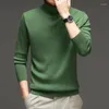 Men's Sweaters High-necked Combed Wool Sweater Autumn And Winter Pure Thick Pullover Commuting Classic Style