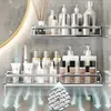 Półki łazienkowe półka narożna na ścianę na ścianę półka łazienkowa szczotkowana srebrna aluminiowa kąpiel szampana szampon szampon szampon narożny 231030