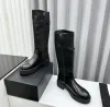 Leather Platform Boot Women Designer Combat Martin Thick Heel Top-quality Chain Knight Booties Winter Warm Boots 5 ies s